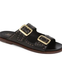 Eugenia Double Buckle Mules - Black