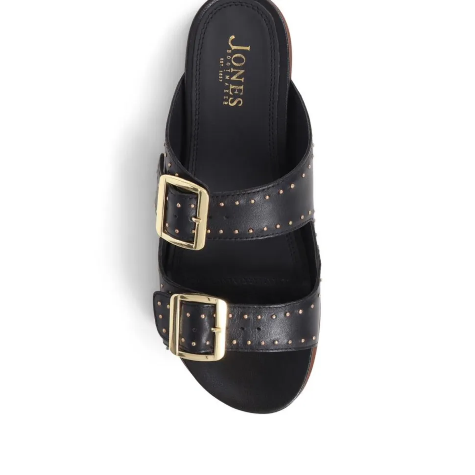 Eugenia Double Buckle Mules - Black