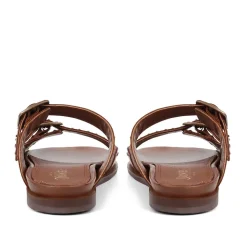 Eugenia Double Buckle Mules - Tan