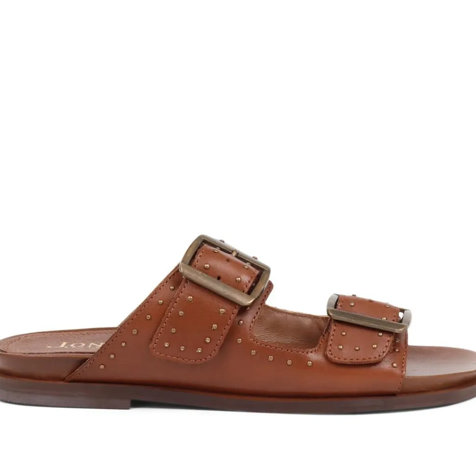 Eugenia Double Buckle Mules - Tan