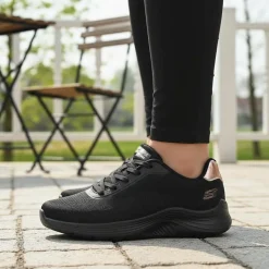 Everyday Comfort Lace Up Trainer - Black