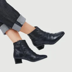 Everyday Leather Ankle Boots - Navy