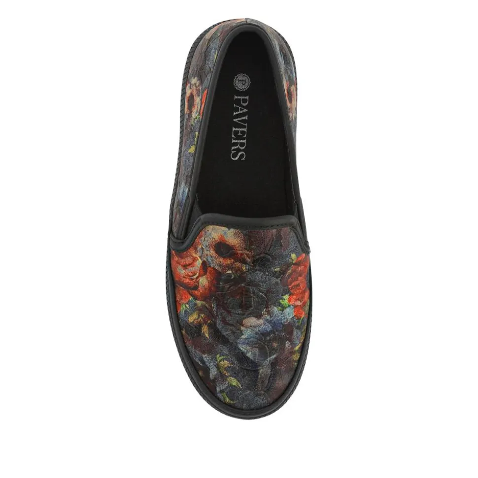 Everyday Slip-On Shoes - Black Floral
