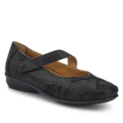 Extra-Cushioned Leather Mary Janes - Black