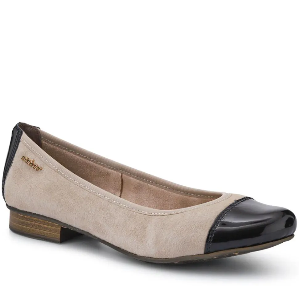 Extra-Cushioned Leather Pumps - Beige-Black