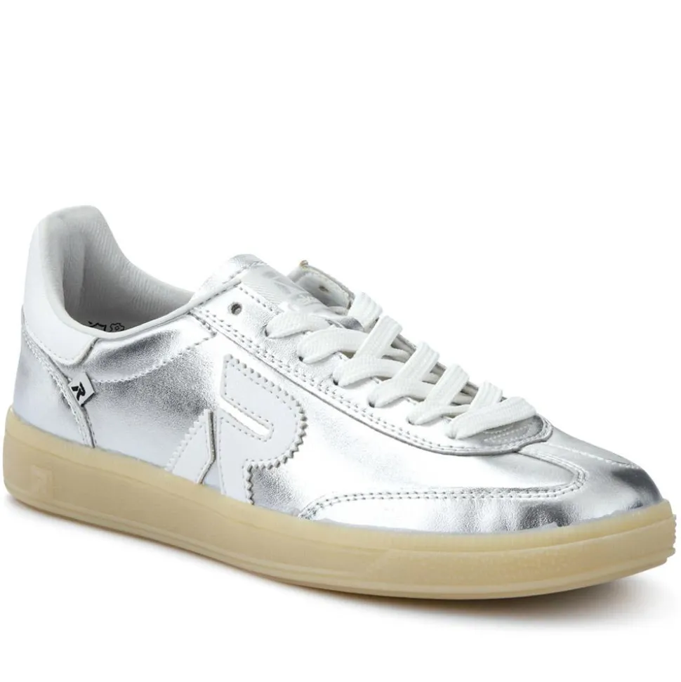 Extra-Cushioned Leather Trainers - Metallic