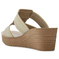 Extra-Cushioned Slip-On Wedge Mules - Soft Gold