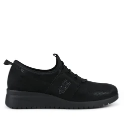 Extra Cushioned Wedge Heel Slip-On Shoes - Black