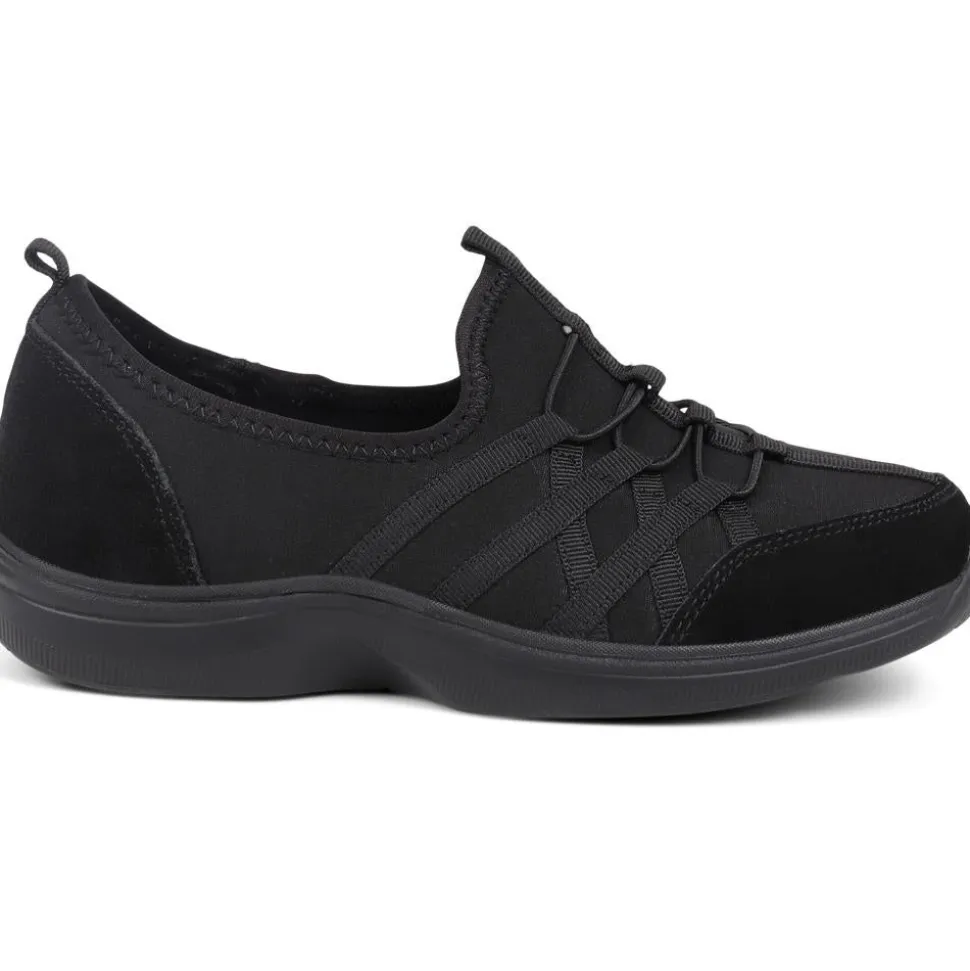 Extra-Wide Bungee Lace Trainers - Black