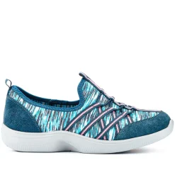Extra-Wide Bungee Lace Trainers - Denim