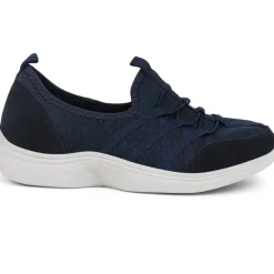 Extra-Wide Bungee Lace Trainers - Navy
