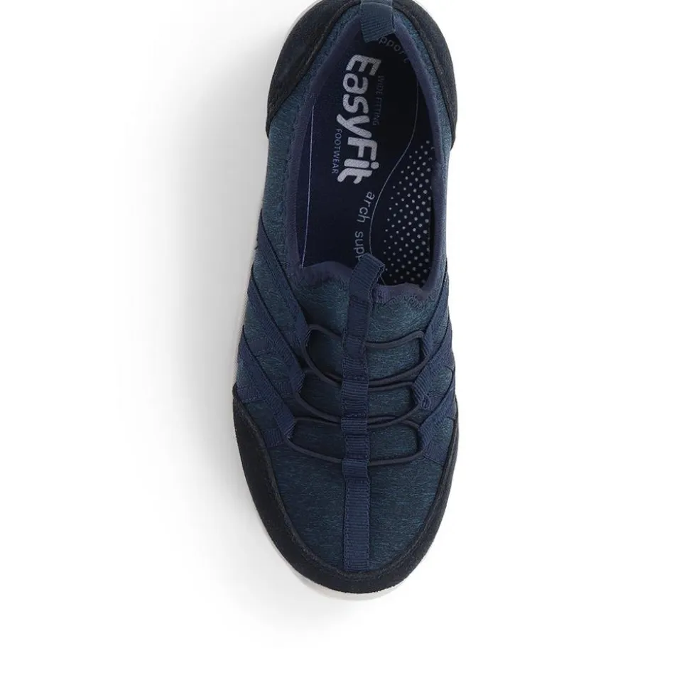 Extra-Wide Bungee Lace Trainers - Navy