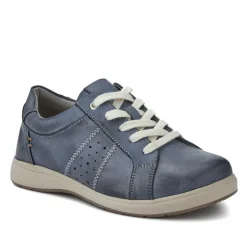 Extra-Wide Casual Lace-Up Shoes - Denim