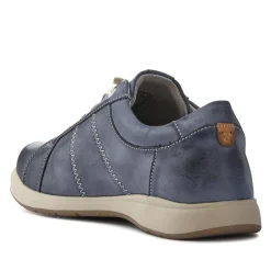 Extra-Wide Casual Lace-Up Shoes - Denim