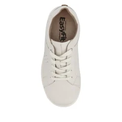 Extra-Wide Casual Lace-Up Shoes - Off White