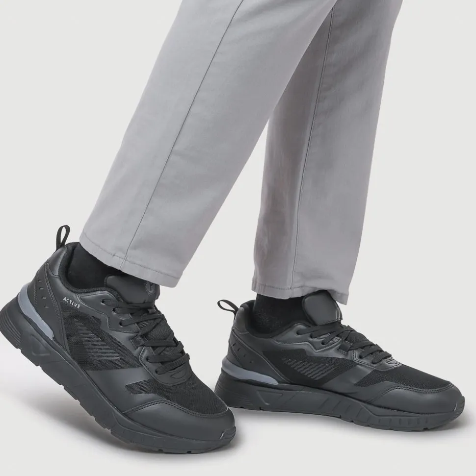 Extra-Wide Chunky Trainers - Black