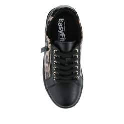 Extra Wide Chunky Trainers - Black Leopard