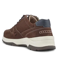 Extra-Wide Dual-Fit Leather Trainers - Brown