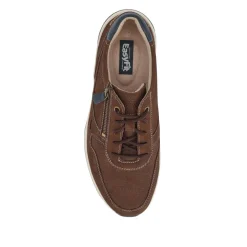 Extra-Wide Dual-Fit Leather Trainers - Brown