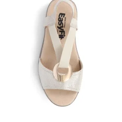 Extra-Wide Elasticated Sandals - Gold