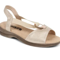 Extra-Wide Elasticated Sandals - Gold