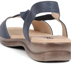 Extra-Wide Elasticated Sandals - Navy