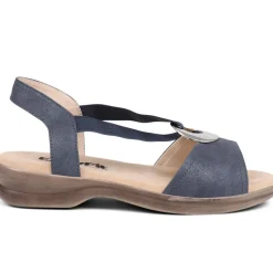 Extra-Wide Elasticated Sandals - Navy