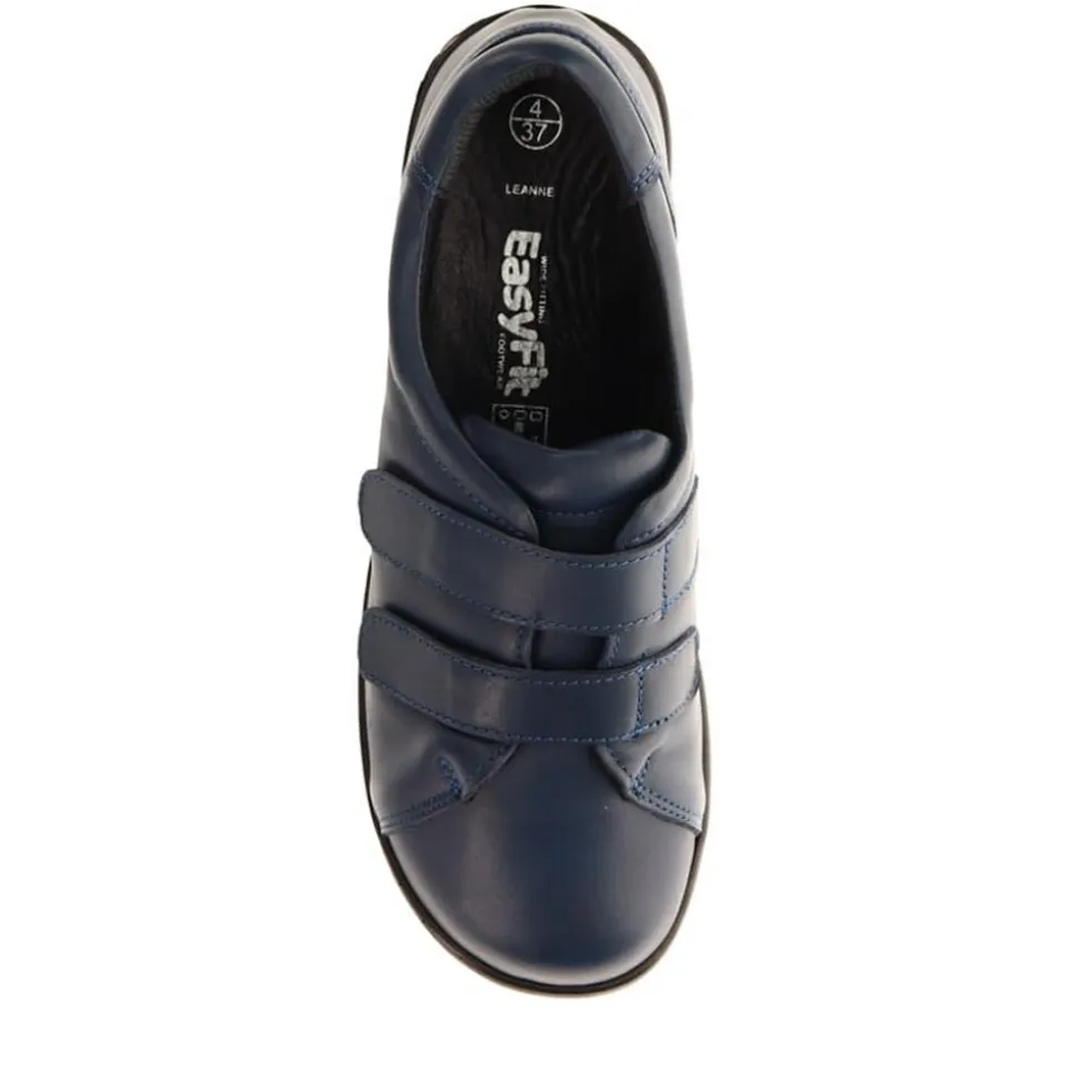 Extra-Wide Fit Adjustable Shoes - Navy