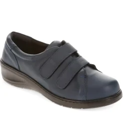 Extra-Wide Fit Adjustable Shoes - Navy