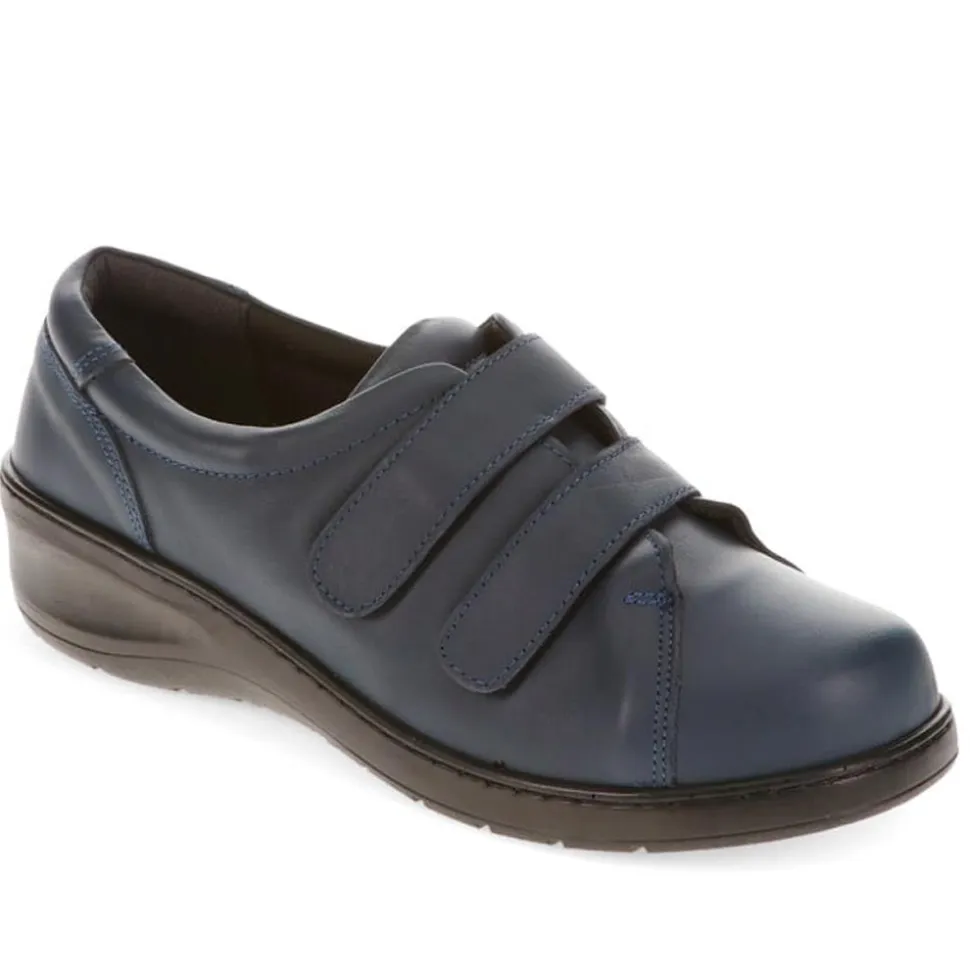 Extra-Wide Fit Adjustable Shoes - Navy