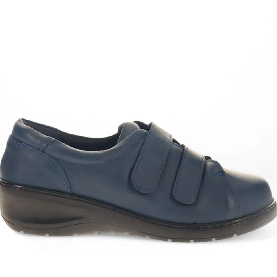 Extra-Wide Fit Adjustable Shoes - Navy
