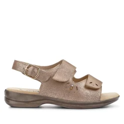 Extra-Wide Fit Adjustable Slingback Sandals - Gold