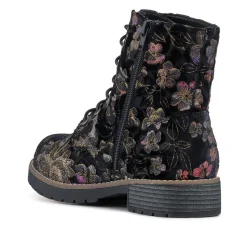 Extra-Wide Fit Boots - Black Floral