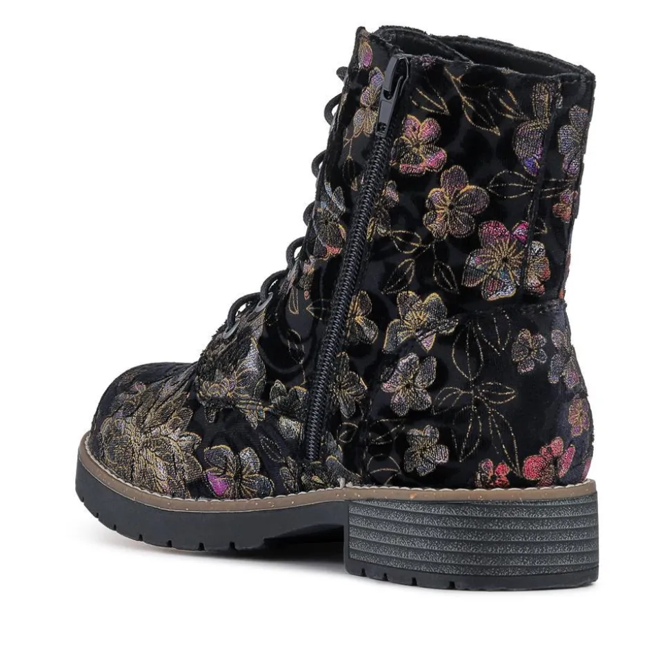 Extra-Wide Fit Boots - Black Floral