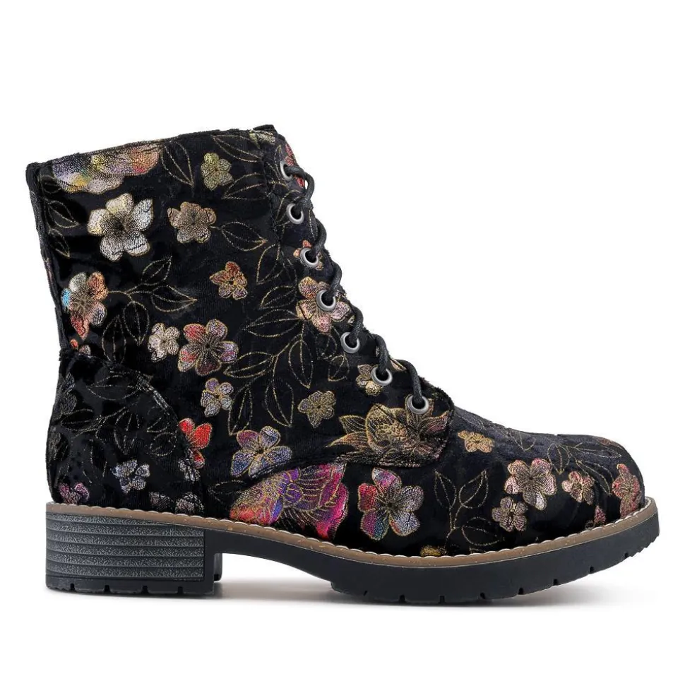 Extra-Wide Fit Boots - Black Floral