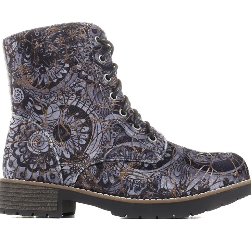 Extra-Wide Fit Boots - Navy Floral