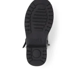 Extra-Wide Fit Buckle Biker Boots - Black
