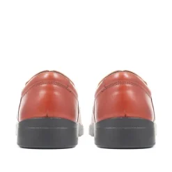Extra Wide Fit Leather Derby Shoes - Tan