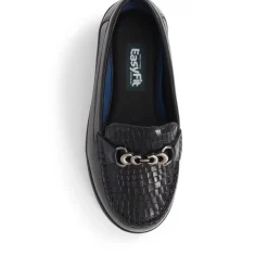 Extra-Wide Fit Leather Loafers - Black