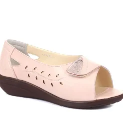 Extra-Wide Fit Leather Shoes - Beige