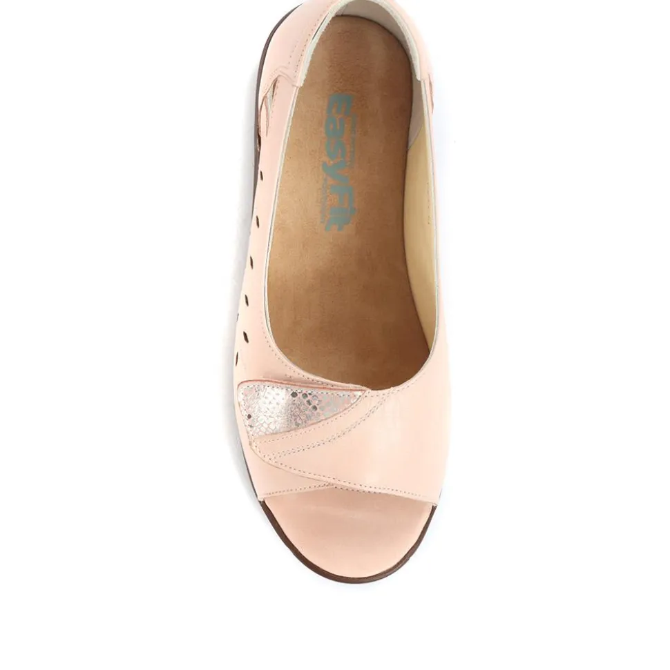 Extra-Wide Fit Leather Shoes - Beige
