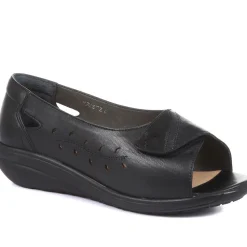 Extra-Wide Fit Leather Shoes - Black