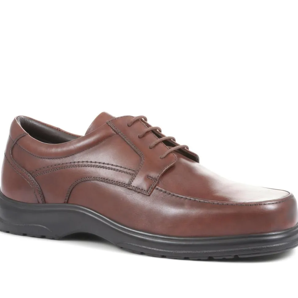 Extra Wide Fit Leather Shoes - Brown