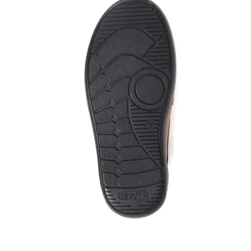 Extra Wide Fit Leather Shoes - Dark Tan