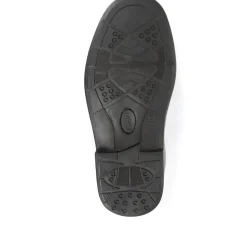Extra Wide Fit Leather Slip On Shoes - Black