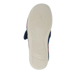 Extra-Wide-Fit Memory Foam Slippers - BLUE FLORAL