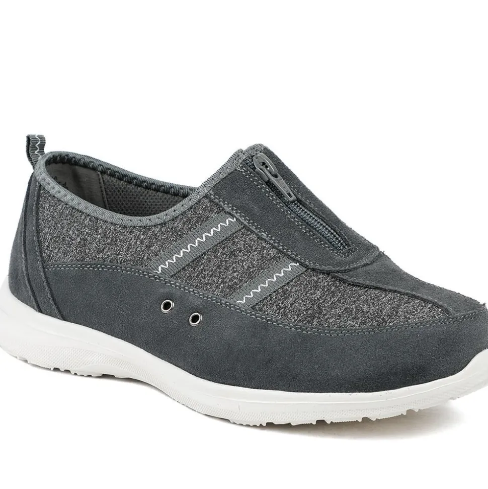 Extra-Wide Fit Memory Foam Trainers - Charcoal