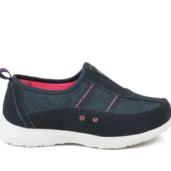 Extra-Wide Fit Memory Foam Trainers - Navy
