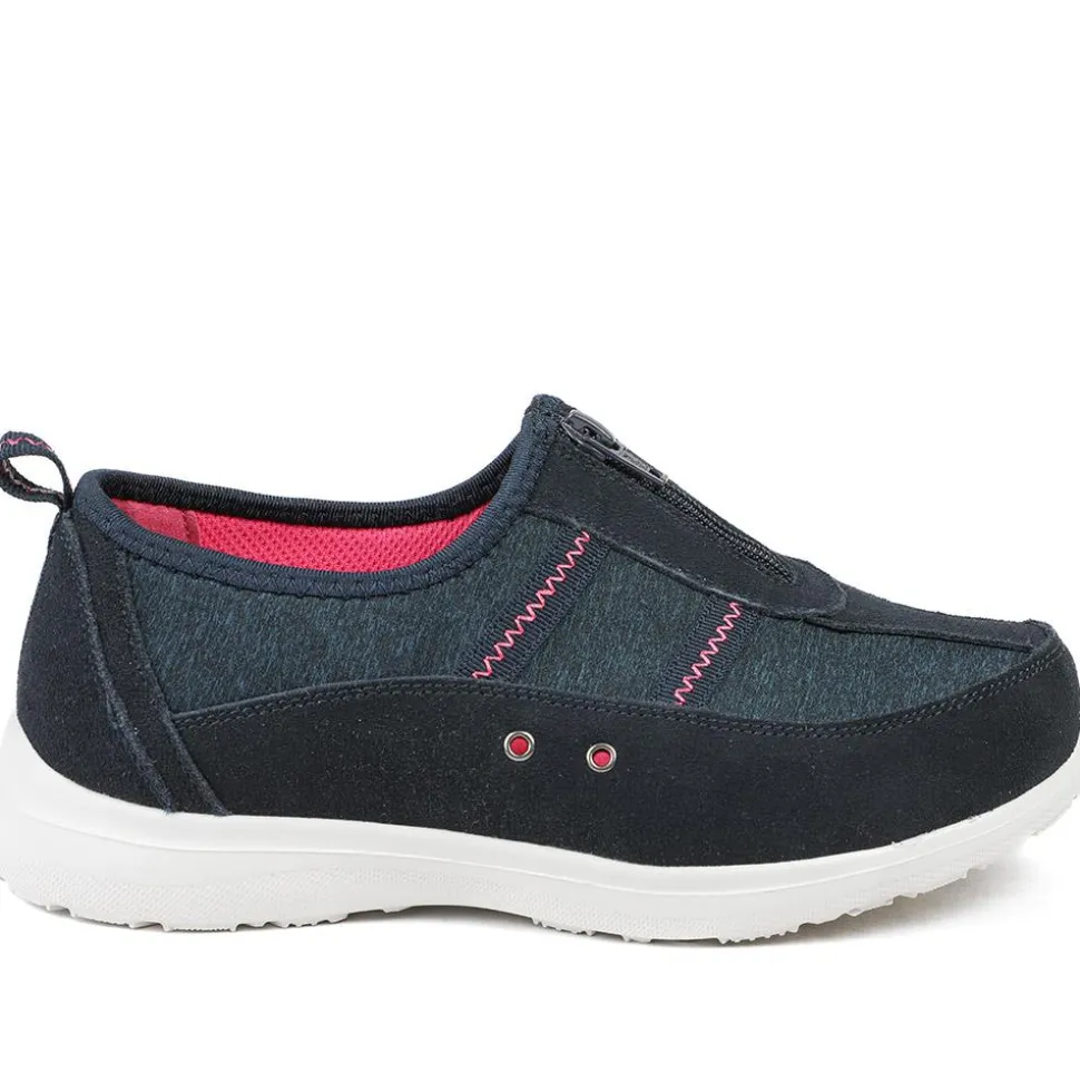 Extra-Wide Fit Memory Foam Trainers - Navy