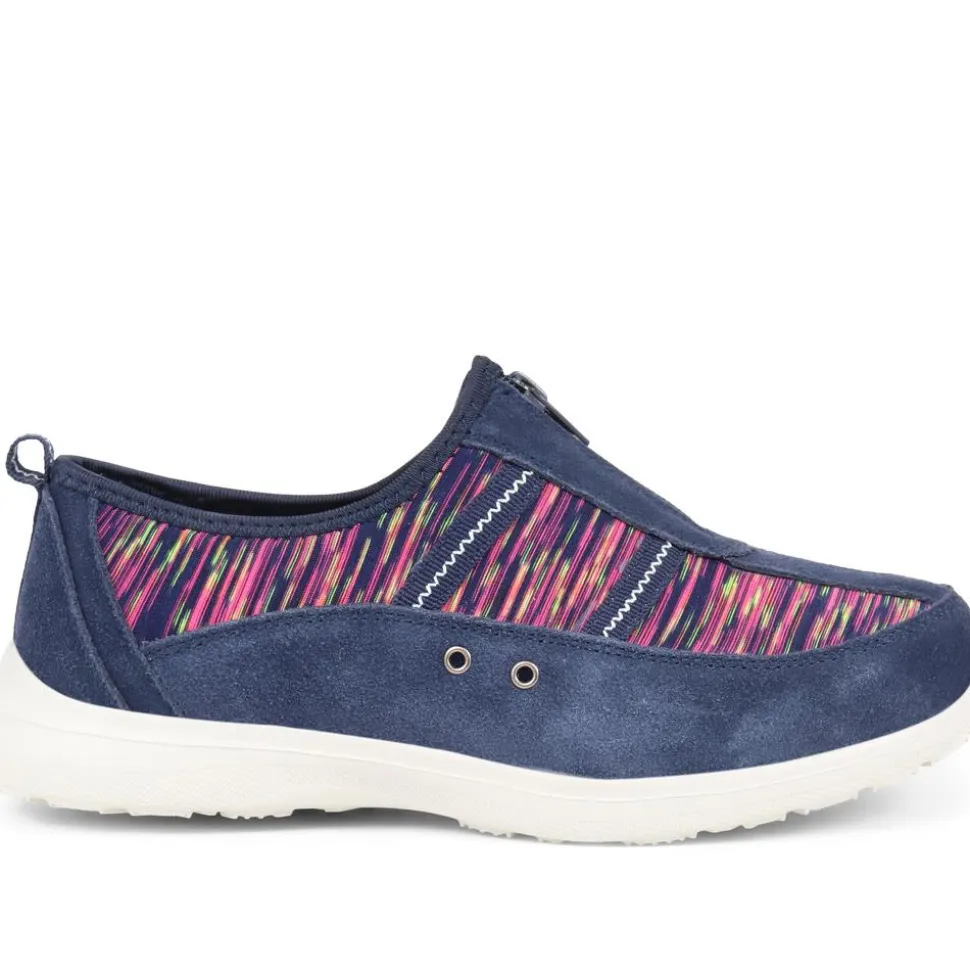 Extra-Wide Fit Memory Foam Trainers - Navy Multi
